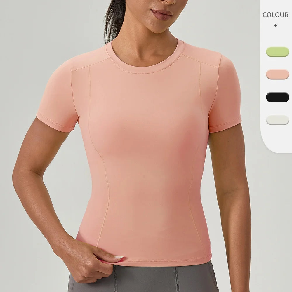 Custom Women's Quick-Dry Fitness T-Shirt Short Sleeve Quick Dry Top Summer Casual Yoga Running Sports T-shirt