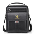 Custom LOGO Fashion Brown Men's Shoulder Bags Large Capacity PU Business Casual Waterproof Messenger Bag