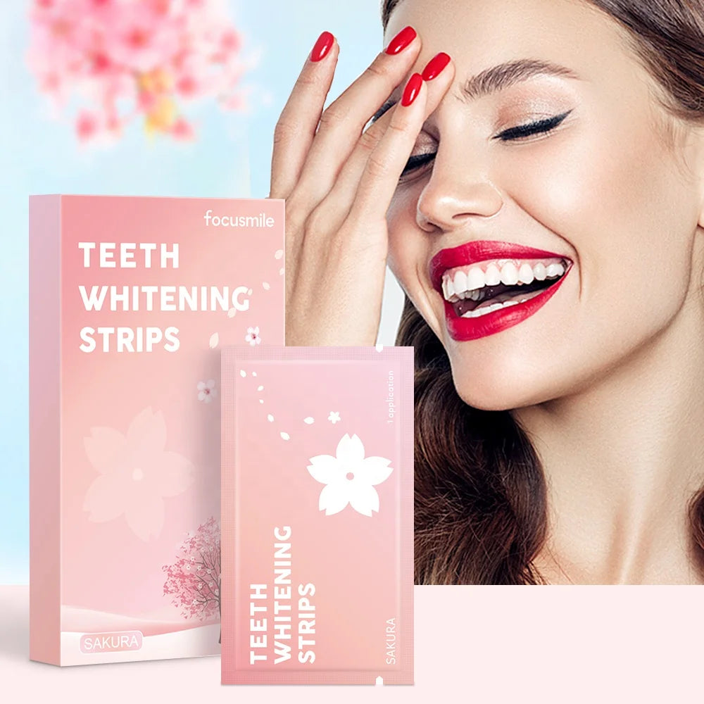 Cherry Blossom Pap Oem Advanced Home Bleaching Strip Teeth Whitening Strips with Custom Logo
