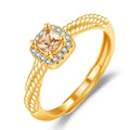 Yellow Zircon Rings Adjustable Ring Jewelry Gold 2023 Wholesale Fashion Gift for Women Girls Brass 18K Gold Plated CLASSIC
