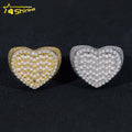 Hip Hop Jewelry Luxury Baguette Diamond Heart Iced Out Moissanite 925 Sterling Silver Ring for Men