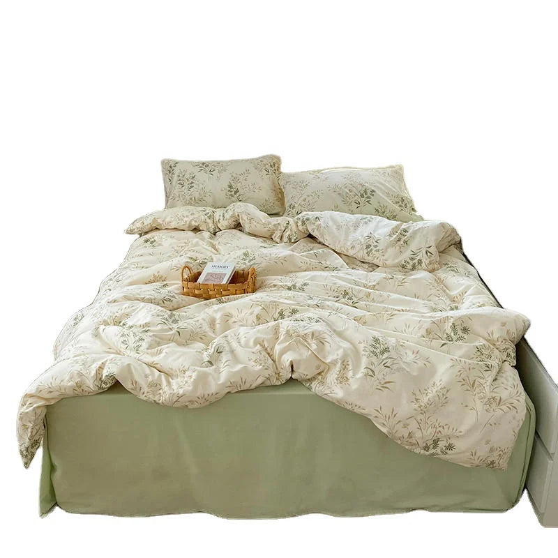 Flourish Luxury 100% Cotton Bedsheet and Pillowcase Set Queen Size Bedsheets Sets