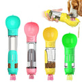 Multifunctional 4-in-1 Portable Pet Supplies Outdoor Walking Automatic Poop Bag Dispenser 500ml PC Water Bottle Food Cats Bowl