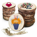 Handmade Pine Beech Wood Slices Kit Unfinished Predrilled Hole Wooden Circles Tree Arts Crafts Christmas Ornament Diy Custom