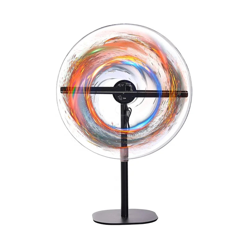 Ultra Clear Round 3D Hologram Fan Desktop LED Display Screen Full Color Advertising Equipment Transparent Holographic Display