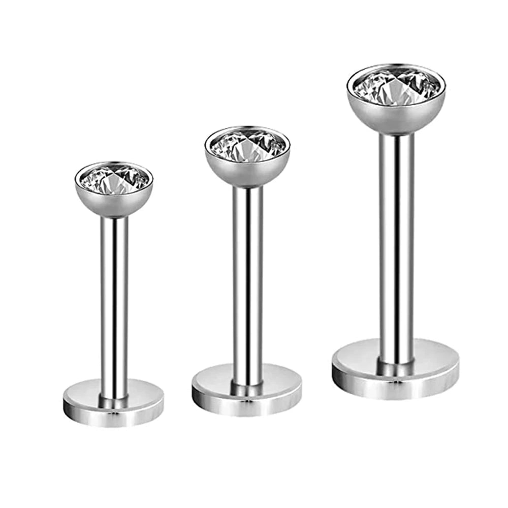 16G Lip Rings Stainless Steel Internally Labret Monroe Lip Rings Nail Cartilage Tragus Helix Earrings Studs Ring Medusa Piercing