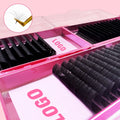 Wholesale Jet Black Matte Eyelash Extensions 0.03 Luxury Silk Lash Extension Trays