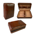 Vanace High Quality Custom Luxury Leather Travel Cigar Humidor Box Cigar Humidor Bag Cedar Wood Tray 4 Pieces Cigar Storage Case