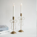 LANJO Luxury Butterfly Brass Candlestick Holder Vintage Brass Handcrafted Iron Taper Candle Holders