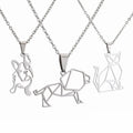 MIENTER Dog Pendant Necklace Fashion Luxury Stainless Steel Animal Cut Cat Necklaces