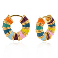 Hot Selling Brass Plated Colorful Enamel Hoop Earrings for Women Gift Jewelry Custom Design