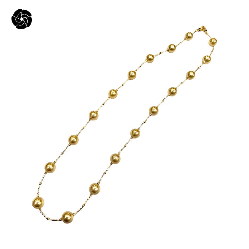 Champagne Pearl Necklace Long Sweater Chain Necklace Women's Single Layer Necklace