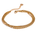 JINYOU 1155 Stainless Steel Double Layer Chain Bracelet Bangle for Women Waterproof Jewelry MegaBDM