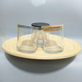 Wholesale 100ml Empty Clear Glass Candle Jars Custom Logo  With Bamboo  Lid and Box