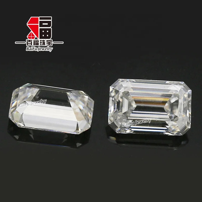 Baifu Jewelry GRA Certified DEF VVS Emerald Cut White Loose Moissanite Stones