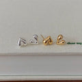 Bijoux Fashion 925 Sterling Silver Gold Heart Shape Stud Earrings for Women 2024 New Valentine's Day Gift Jewelry