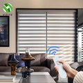 Modern Smart Motorized Zebra Shades Electric Remote Control Blackout Window Blinds Day and Night Fabric Motorized Zebra Blinds