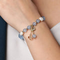 SC Lovely Mini Crystal Handbag Charm Bracelets Daughter Gifts Natural Blue Lucky Kyanite Freshwater Pearl Beaded Bracelet Women