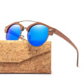 2022 Wholesale Custom Sunglasses Logo Dark Walnut Wood Men's Sunglasses Double Bridge Wooden Polarized Sunglasses for Men Women