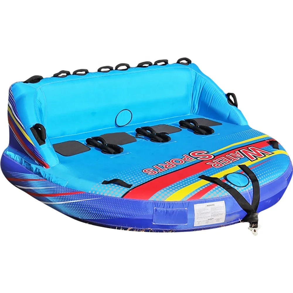 4 Person PVC Inflatable Towable Tube 210x220x100cm for Boat Water Sports