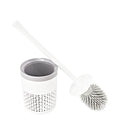 Soft TPR and Silicone Bathroom Cleaning Brush Set with Holder Plastic Toilet Cleaning Brushes