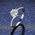 Wholesale 925 Silver Moissanite Diamond Ring 1ct Excellent Cut D Color Engagement Rings that Pass Diamond Test