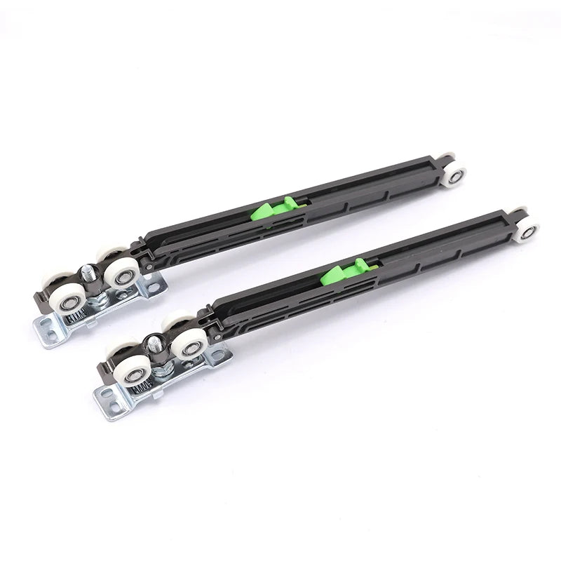 Double Rod Bi-directional Hydraulic Pulley Hidden Sliding Wooden Door Mute Hanging Rail Hung Wheel Door Hardware Fitting