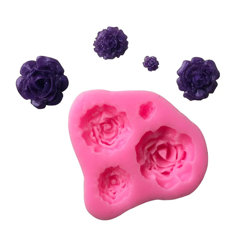 Hot Selling Cute Style Silicone Spot Flower Chocolate Mold DIY Kitchen Cake Biscuit Flipping Sugar Mold with Dripping Glue Mold
