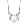 2024 Wholesale Custom Trendy Women Rhodium Plated 925 Sterling Silver Button Fresh Water Pearl Necklace With Fresh Water Pearl