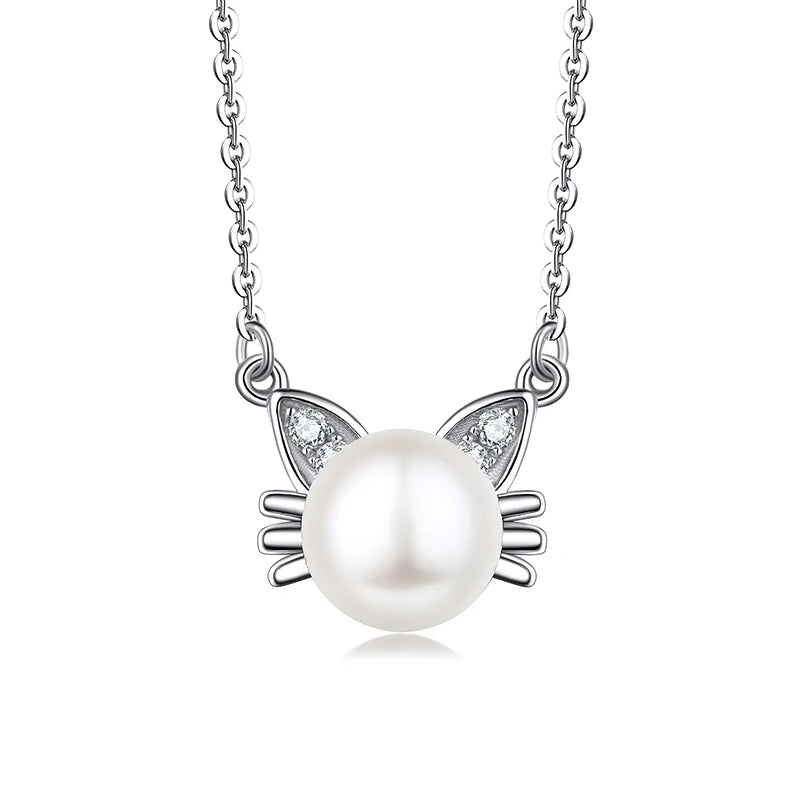 2024 Wholesale Custom Trendy Women Rhodium Plated 925 Sterling Silver Button Fresh Water Pearl Necklace With Fresh Water Pearl