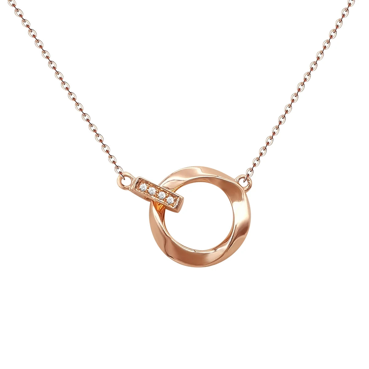 Luxury 18K Solid Gold Pendant Necklace Trendy Circle Shape Diamond IDO Fine 18K Rose Gold Jewelry for Weddings Parties Gifts