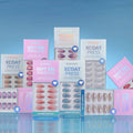 BTArtbox XCOAT Soft Gel Press on Nails Wholesale Short Almond 3D French Tip Chrome Artificial Fingernails False Fake Nails Tips