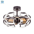 D002 110 220v Remote Control LED Decorative Ceiling Fan with 36-42 Inch Bladeless DC Motor Designer Tricolor Modern Home Lamp MegaBDM