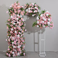 KL-FRN02 Wholesale Artificial Silk Rose Flower Aisle Runner pink Flower Runner Row Flower Arch Backdrop for Wedding  Decoration