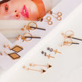 Fashion Fine Jewelry 18k Rose Gold Plated Butterfly Cross Geometric Drop Earrings Ins Style Stainless Steel Earrings for Women
