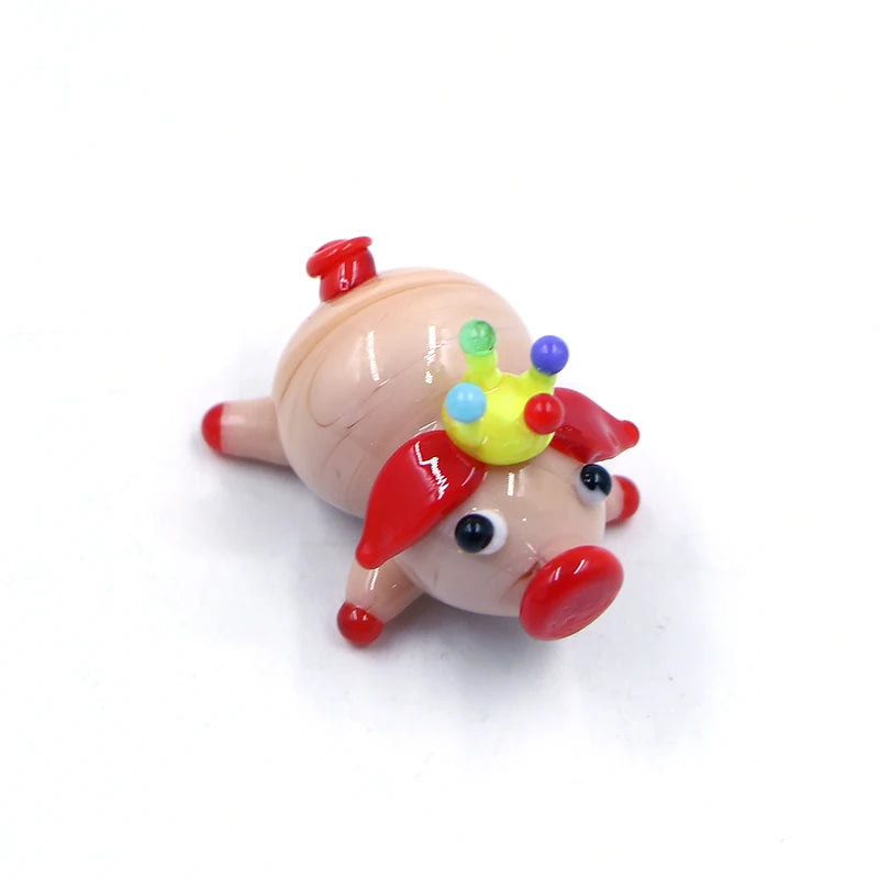 New Arrival Miniature Lampwork Murano Glass Pig Figurine Wholesale