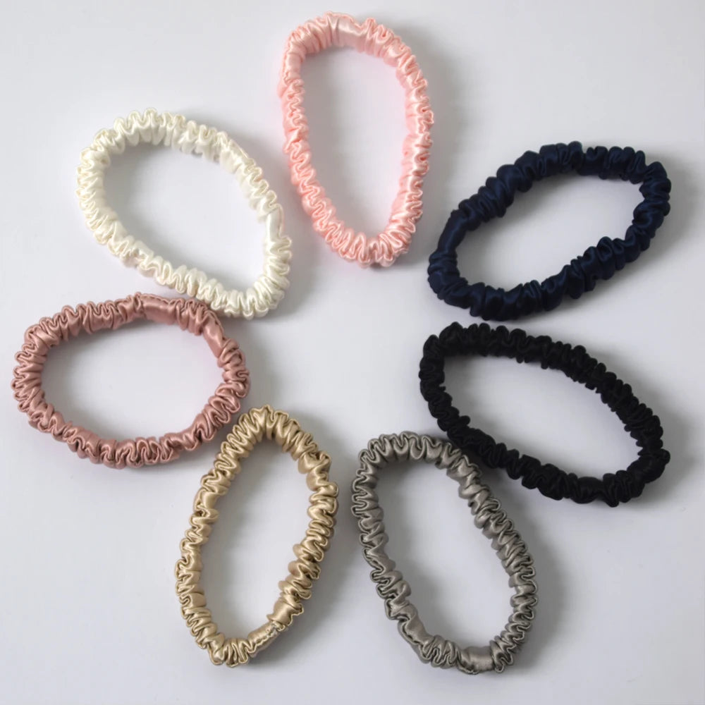 Top Silk 100% Pure Mulberry Silk 22 Momme 1cm Silk Hair Scrunchies