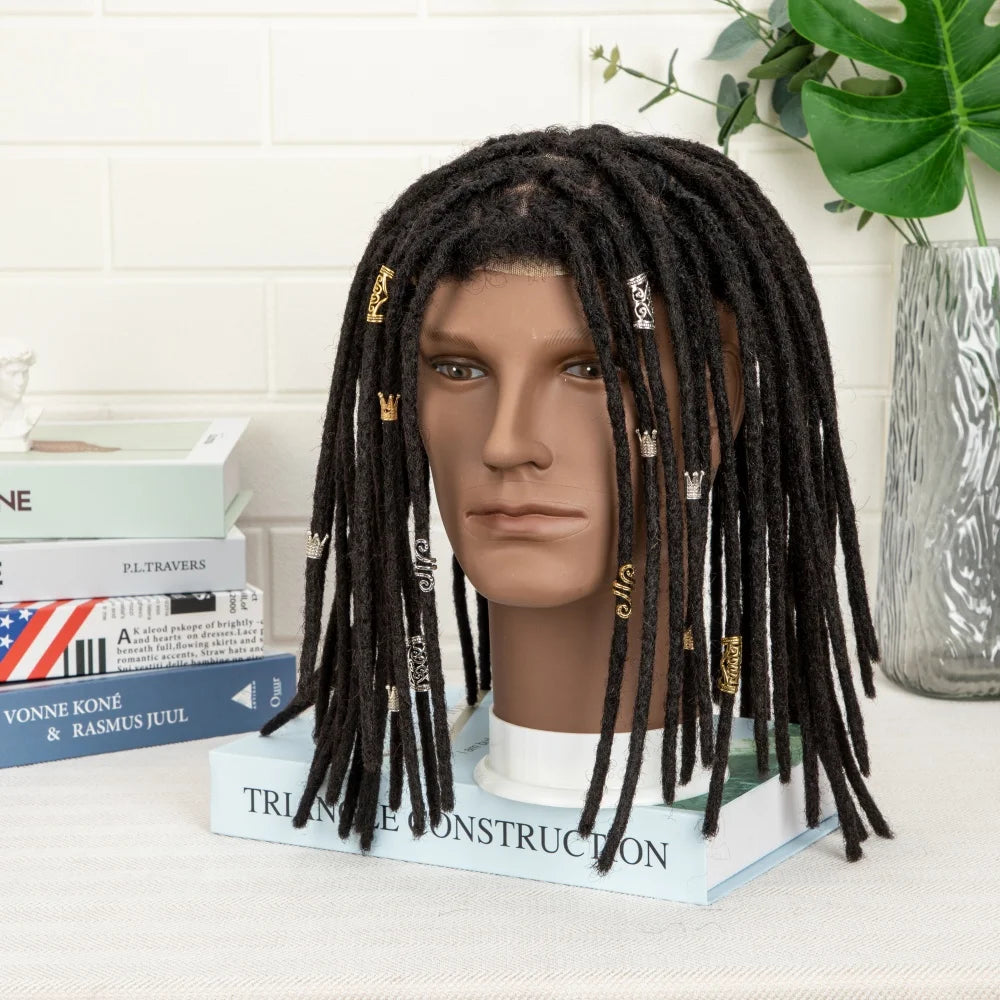 Originea Interlock Dreadlock Toupee 8x10inch Lace Base Unit 100% Remy Indian Hair Kinky Straight 10inches Afro Hair Toupee
