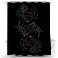 Nordic Style Polyester HD Pattern Hand Moon Flower Waterproof Shower Curtain for Bathroom