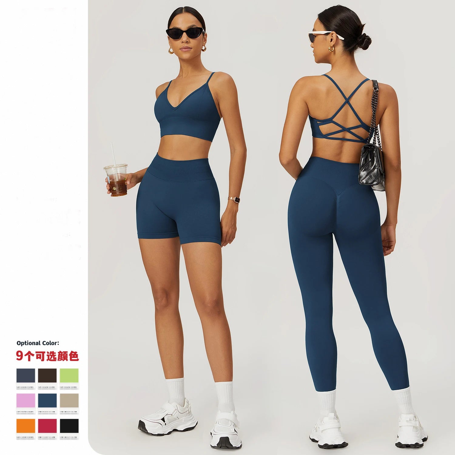 Activewear Two Piece Set Women Seamless Yoga Leggings and Bra Camouflage Fitness Sports Gym Workout Yoga Set