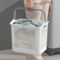 Europe 2025 New Style Large Plastic Laundry Storage Basket with Handles White Gray Toy Clothes/Clothing Simple Cheap Wholesale