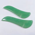 Huiying Face Guasha Scrape Therapy Natural Green Aventurine Stone Tool Healing Stone Scrapping Plate Board S Shape