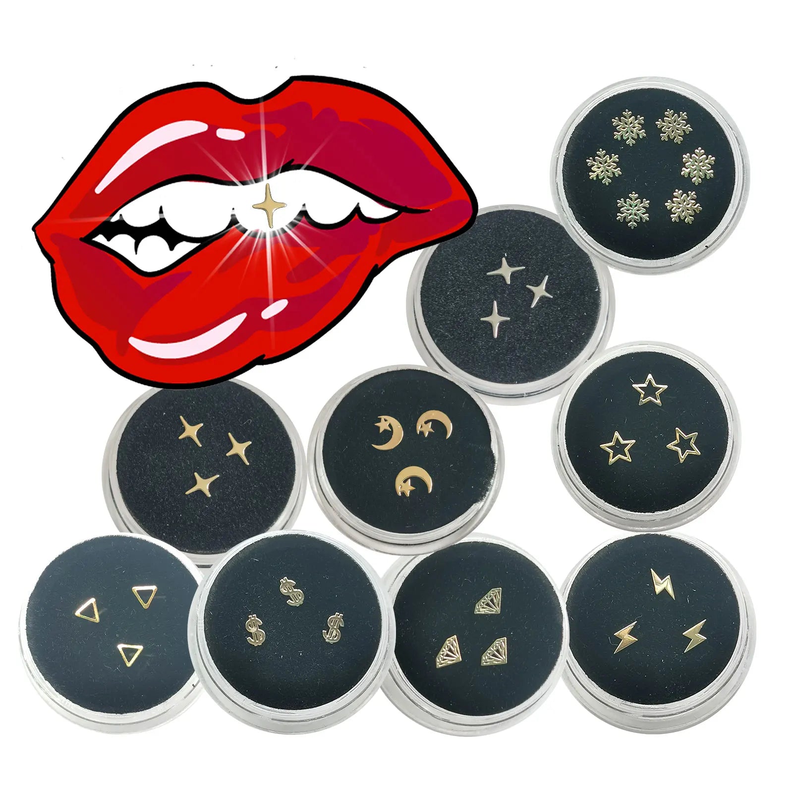Gold Tooth Gems Kit for Teeth Whitening Strips Beauty Jewelry Decoration After Teeth Whitening