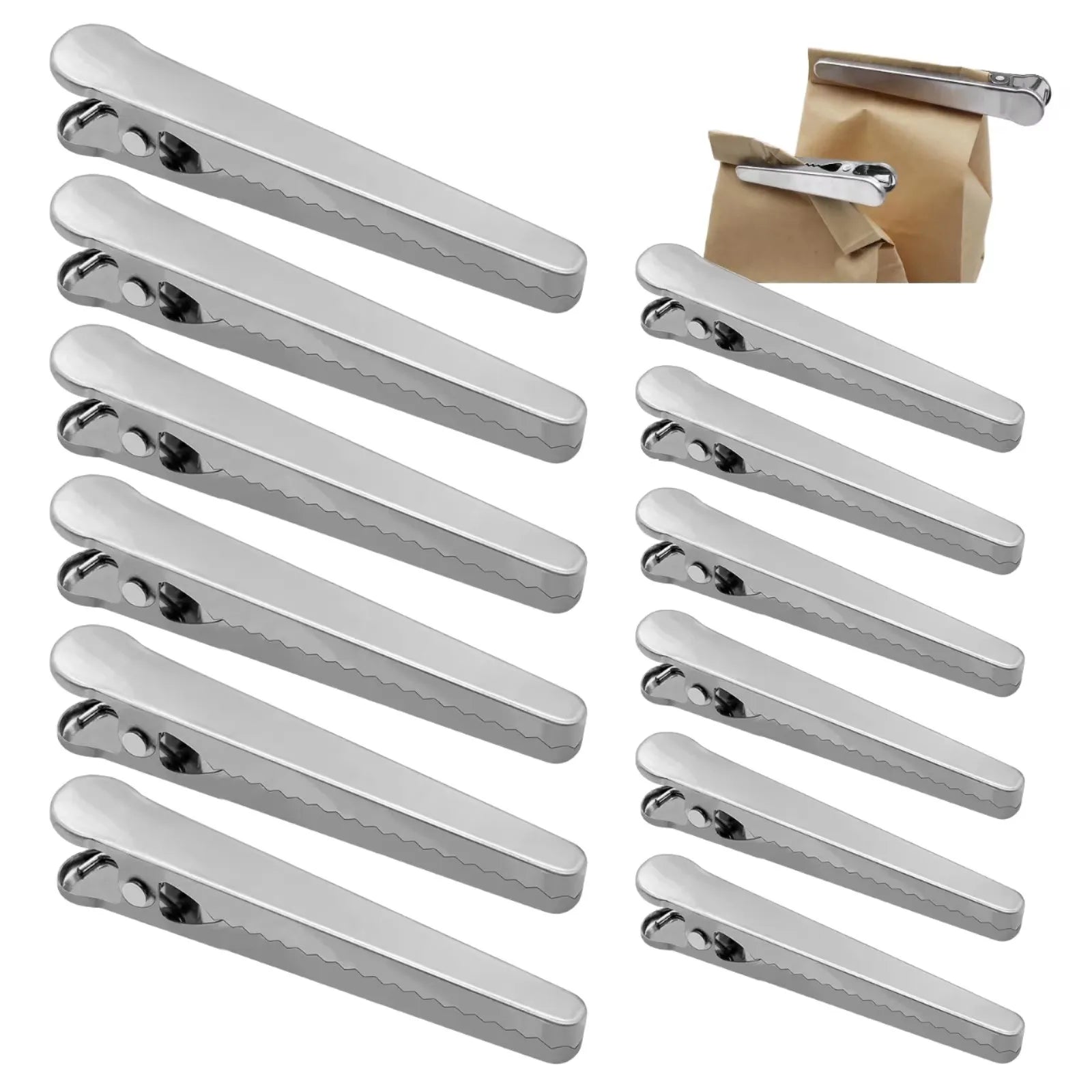 430 Stainless Steel Bag Clips Wholesale Bulk Food Seal Clamp Heavy Duty Kitchen Sealing Tools for Bakery Restaurant Supply