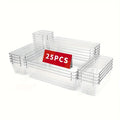 7/16/25pcs Clear Drawer Organizers Set Multifunctional Plastic Storage Box Storage Bins for Makeup/Jewelries/Bedroom/Office MegaBDM