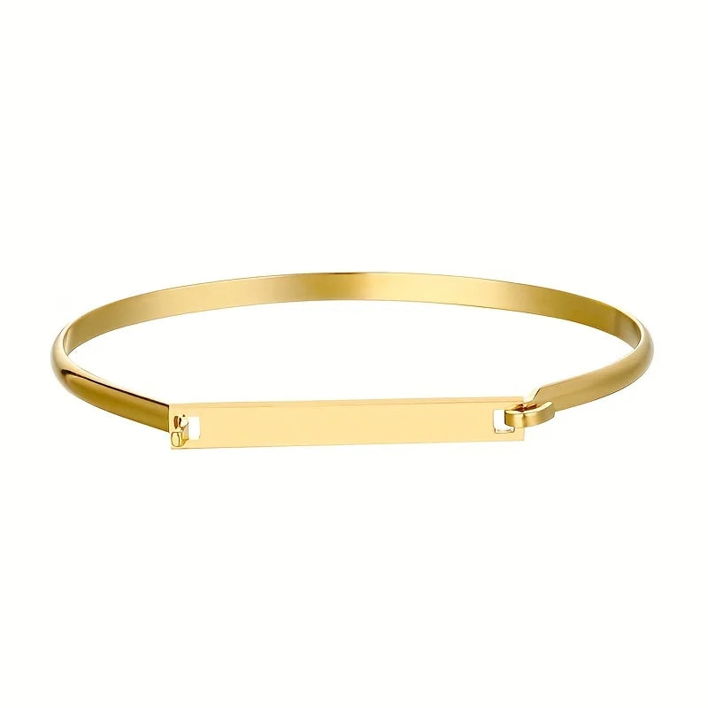 Personalized Customized Bracelets Engrave Name Bracelet Cuff Bangle Stainless Steel Engrave Bangles Cuff Bangle for Women