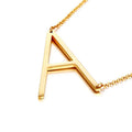 Newest Design 18K Gold Plated Stainless Steel English Alphabet A-Z 26 Initial Letters Cute Big Pendant Necklace for Anniversary