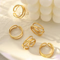 Women Not Adjustable Non Tarnish Trendy Jewelry Ring 18k Gold Ring Gold Plated Stainless Steel Rings