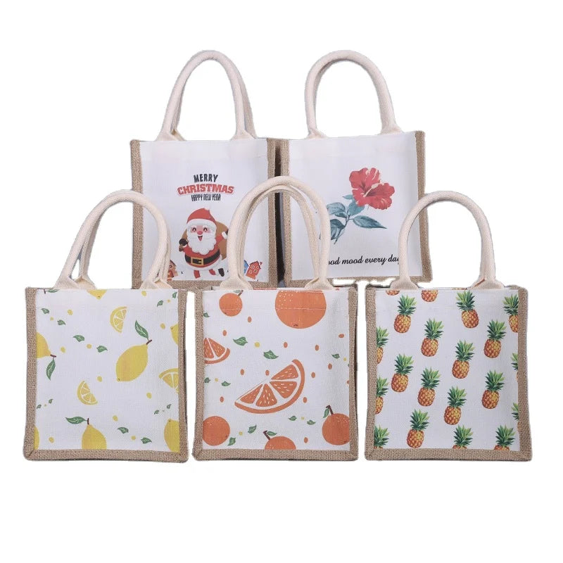 Large Canvas Tote Bag for Women Personalized Bag With Zipper Pocket Jute Shopping Bags