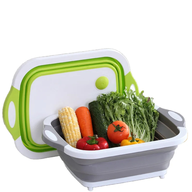 3 in 1 Cutting Board  Multi-functional Foldable Plastics Chopping Board with Drain Basket